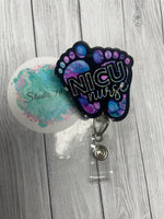 Baby feet badge reel