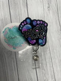 Baby feet badge reel