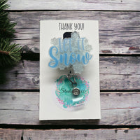 Winter snow badge reel