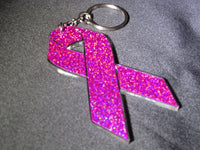 Breast Cancer Awareness ribbon keychain -- acrylic keychain -- pink keychain