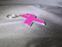 Breast Cancer Awareness ribbon keychain -- acrylic keychain -- pink keychain