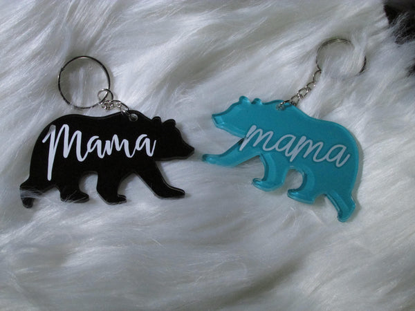 MAMA BEAR -- Keychain -- Black and White