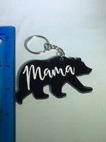 MAMA BEAR -- Keychain -- Black and White