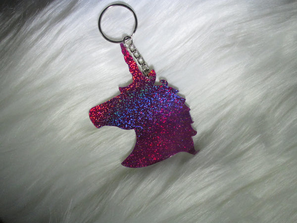 Unicorn Keychain -- purple -- Holographic -- Fun --