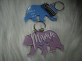 MamaBear Keychain -- acrylice keychain -- Teal and white keychain