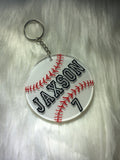 Baseball Keychain -- PERSONALIZED BASEBALL GIFTS -- team gifts -- baseball bag tag