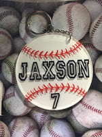 Baseball Keychain -- PERSONALIZED BASEBALL GIFTS -- team gifts -- baseball bag tag