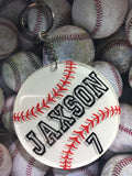 Baseball Keychain -- PERSONALIZED BASEBALL GIFTS -- team gifts -- baseball bag tag