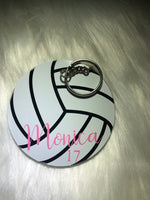 Volleyball Keychain -- PERSONALIZED VOLLEYBALL GIFTS -- team gifts -- volleyball bag tag