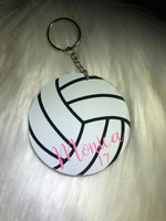 Volleyball Keychain -- PERSONALIZED VOLLEYBALL GIFTS -- team gifts -- volleyball bag tag