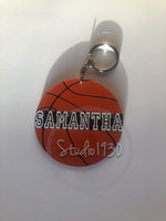 Personalized Basketball keychain — Basketball gifts — Basketball bag tags