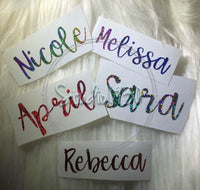 Name decals, name stickers, glitter name decals, personalized decal