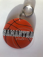 Personalized Basketball keychain — Basketball gifts — Basketball bag tags