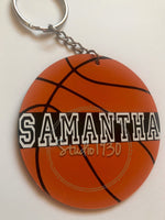 Personalized Basketball keychain — Basketball gifts — Basketball bag tags