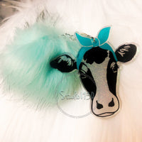 Cow keychain — glitter cow—cow gifts