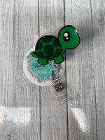 Baby turtle badge reel